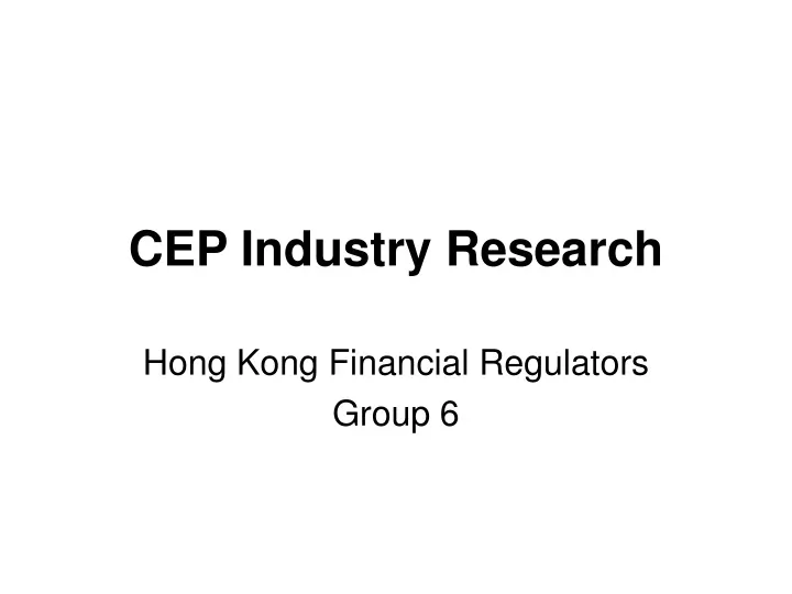 cep industry research n.