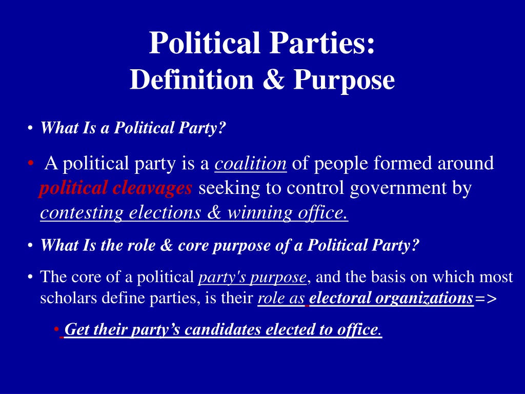 What Is A Political Party Definition