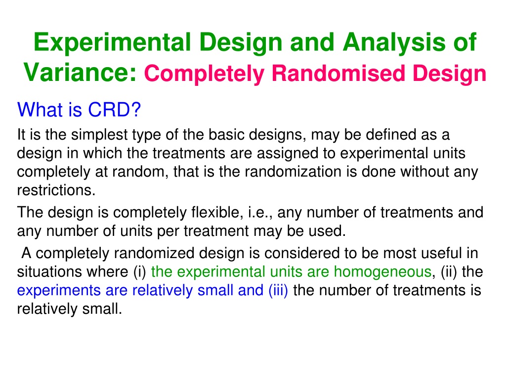 applied analysis variance experimental design eth