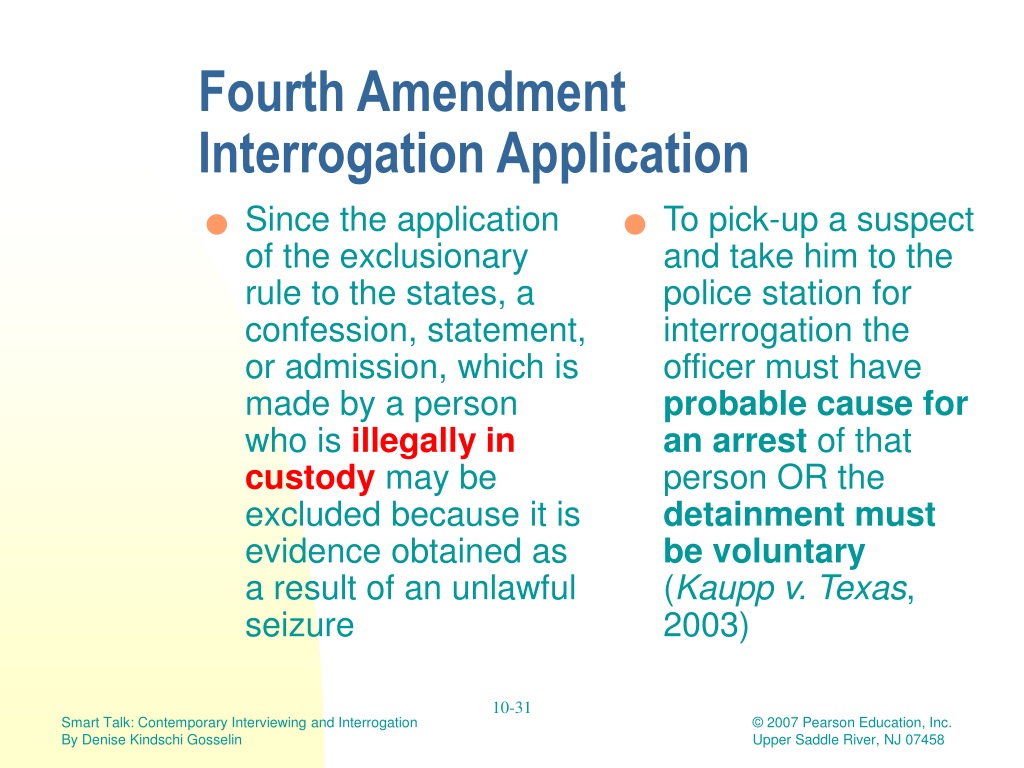 PPT - The Interrogation Process and the Law PowerPoint Presentation ...