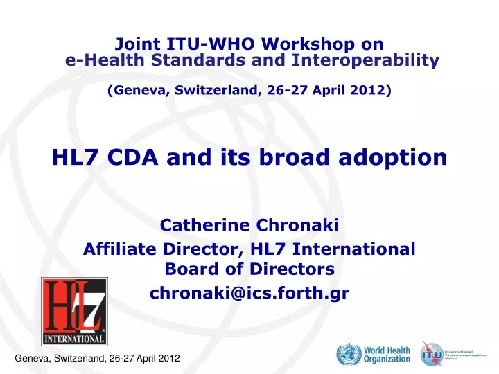 hl7 cda and its broad adoption n.