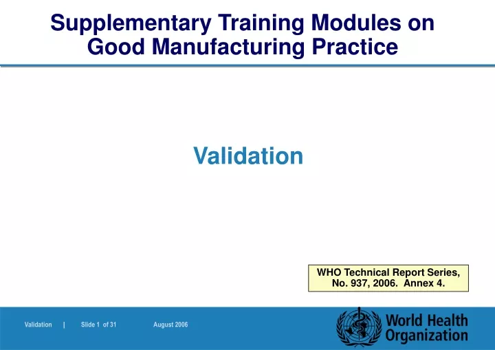 supplementary training modules on good n.