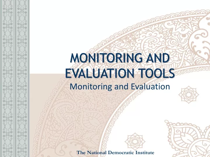 monitoring and evaluation tools monitoring and evaluation n.