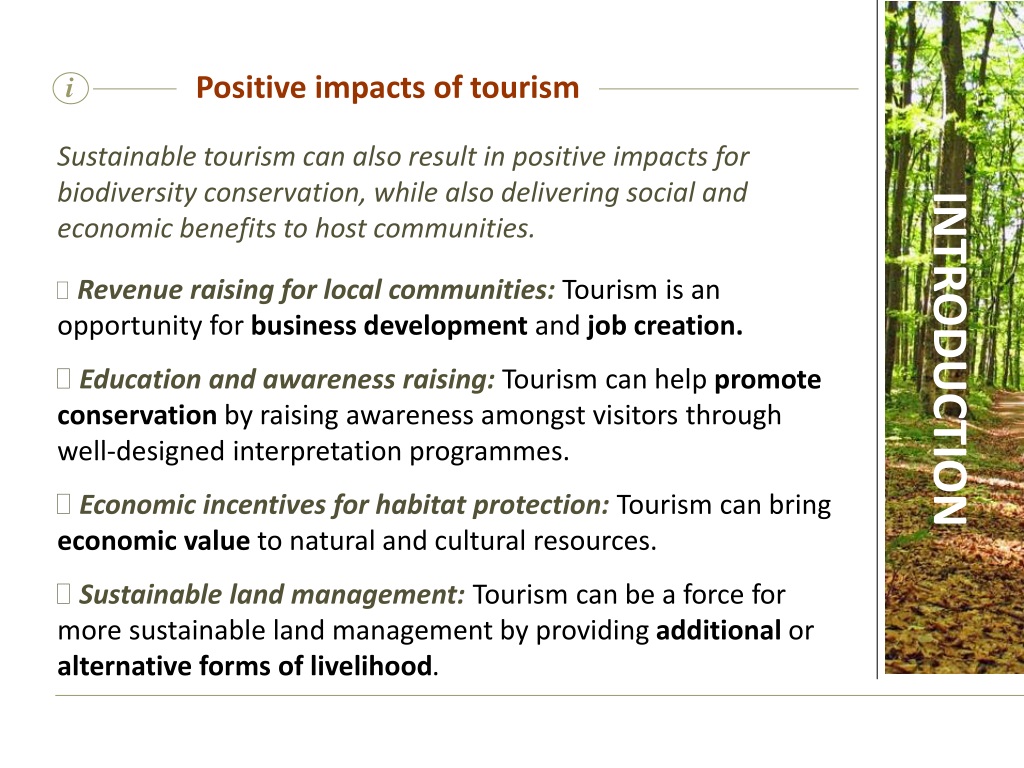 positive impacts in tourism