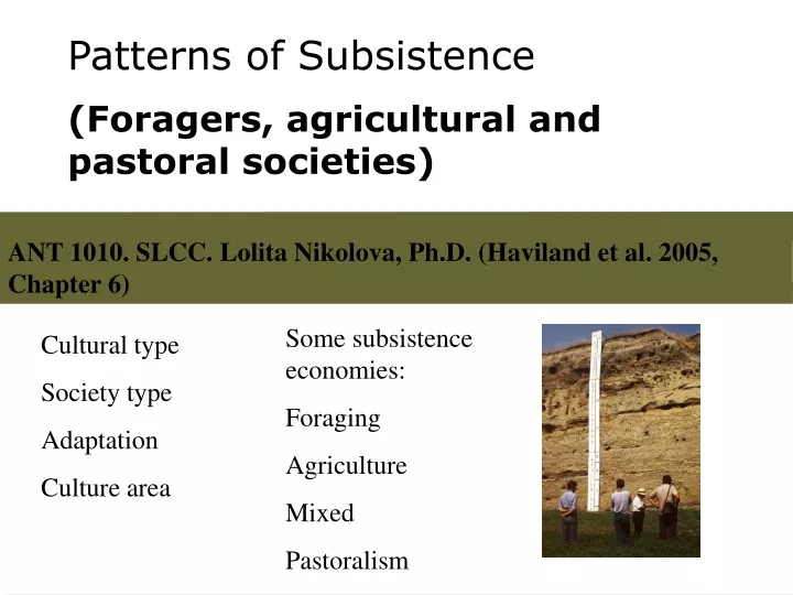 PPT Patterns of Subsistence PowerPoint Presentation, free download