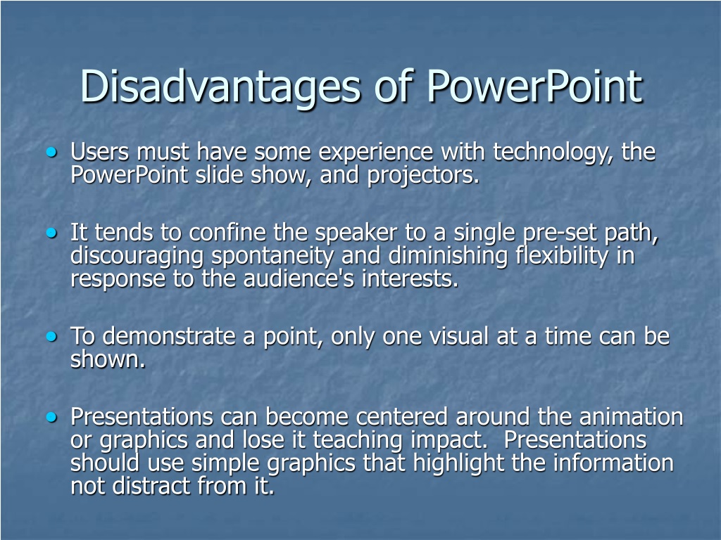 disadvantages of powerpoint presentation in education