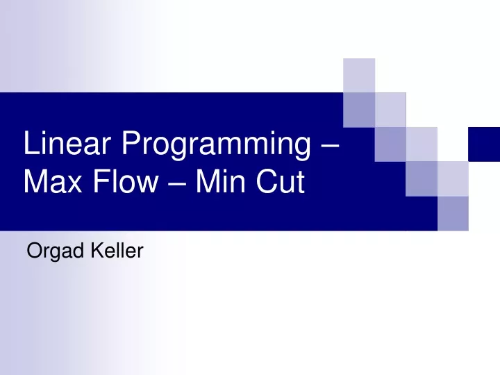 linear programming max flow min cut n.
