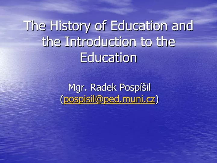 introduction to history of education