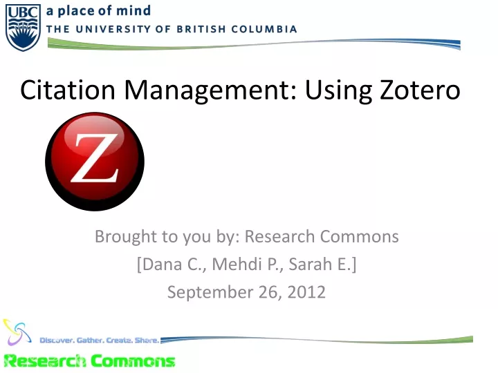 PPT - Citation Management: Using Zotero PowerPoint Presentation, Free ...