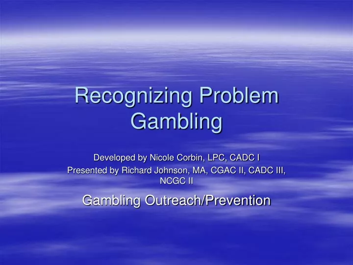 recognizing problem gambling n.