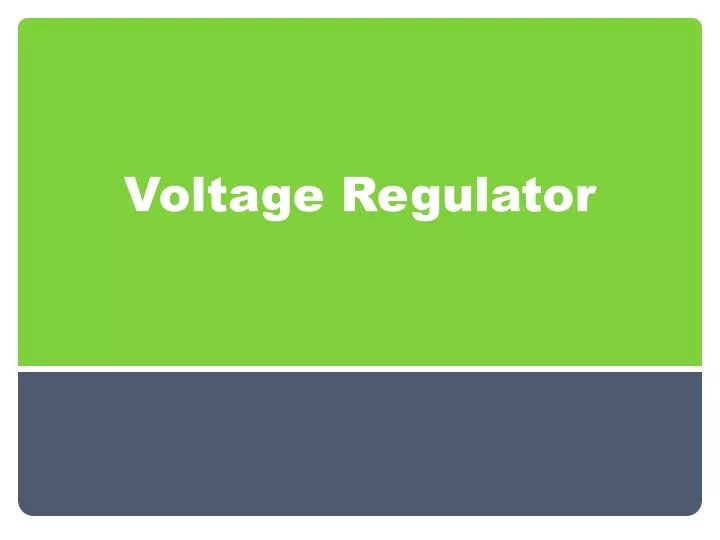 voltage regulator n.