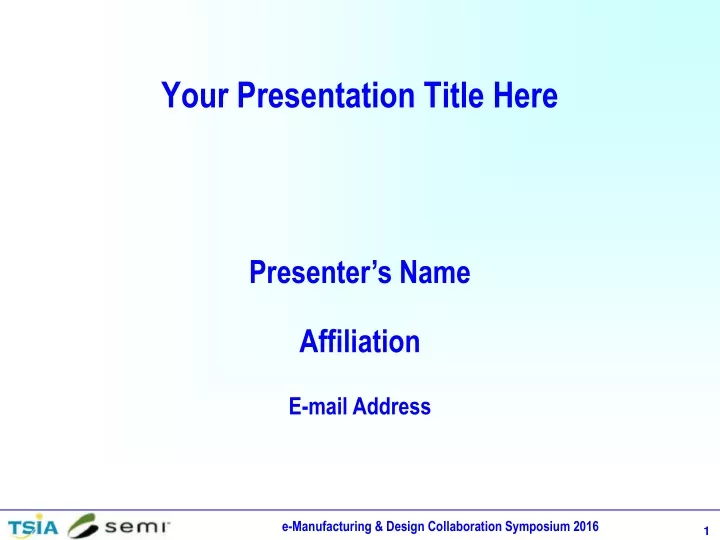 your presentation title here n.