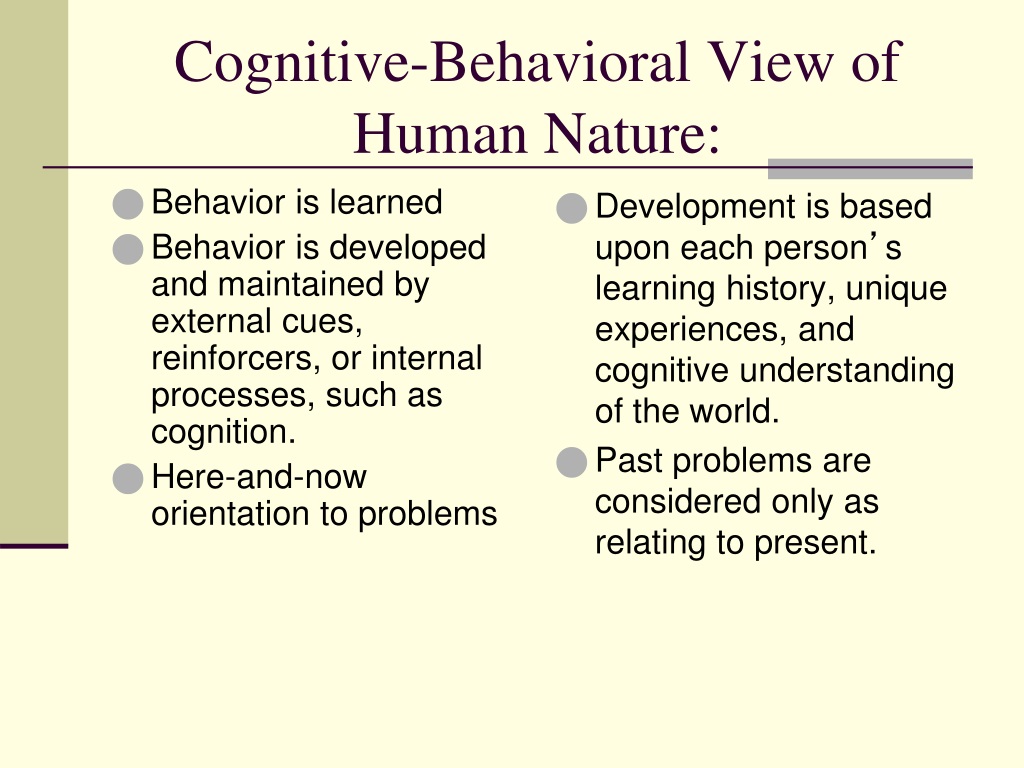 PPT - Cognitive-Behavioral Theory: Foundations And Practice PowerPoint ...