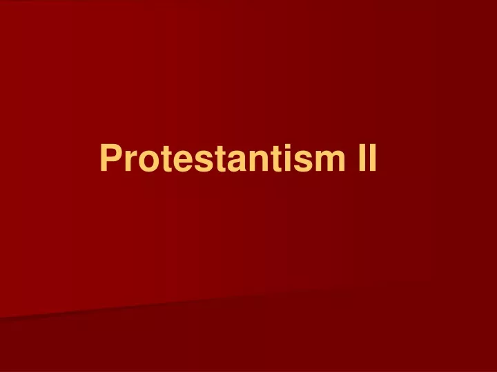 protestantism ii n.
