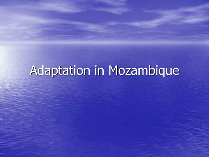 adaptation in mozambique n.