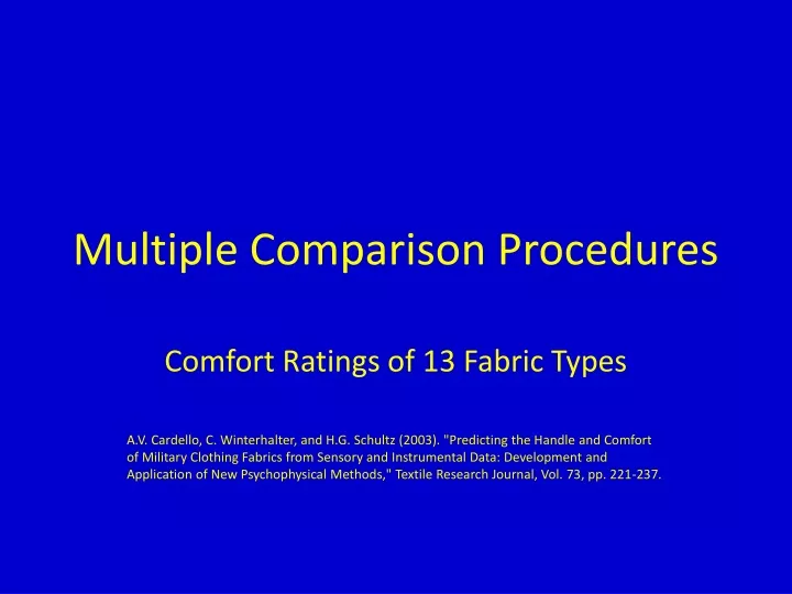 PPT - Multiple Comparison Procedures PowerPoint Presentation, Free ...