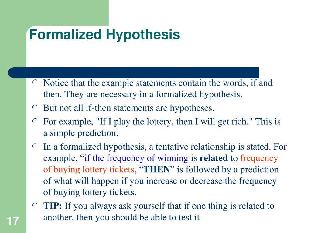 formal hypothesis format