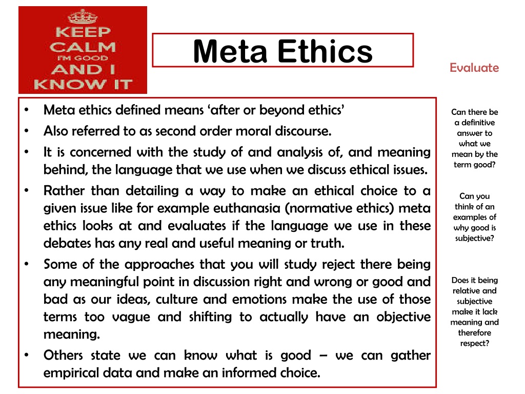 meta ethics essay