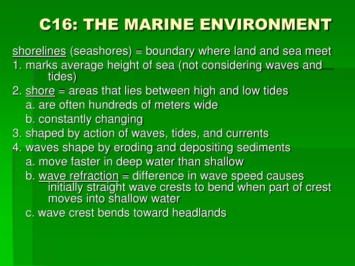 presentation on marine environment