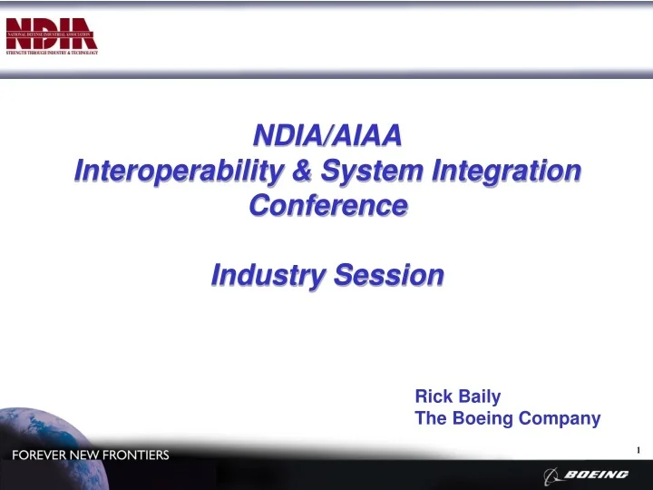 PPT NDIA/AIAA Interoperability & System Integration Conference