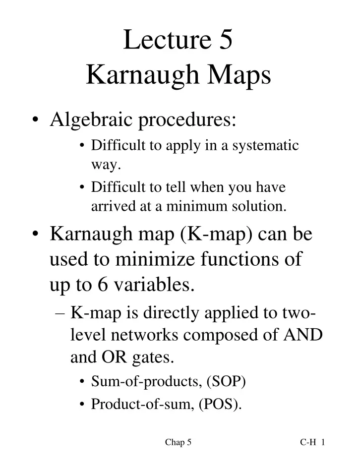 lecture 5 karnaugh maps n.