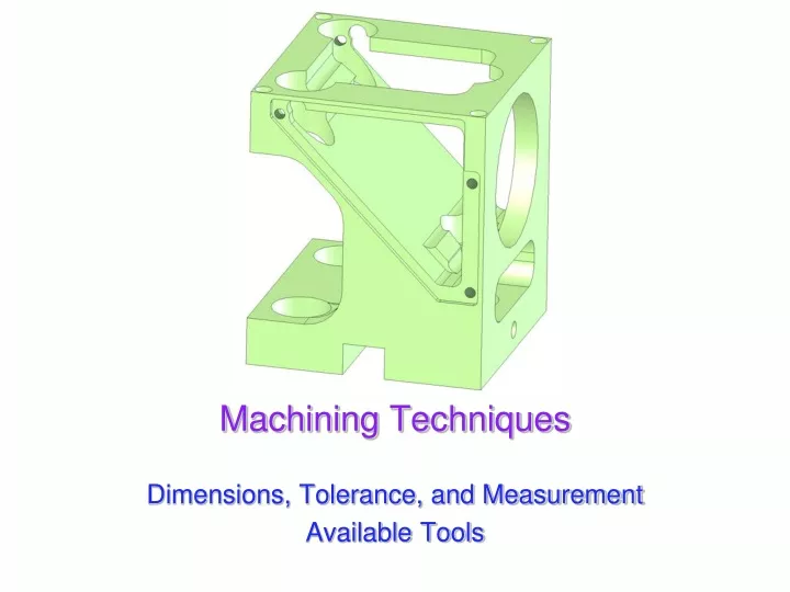 machining techniques n.