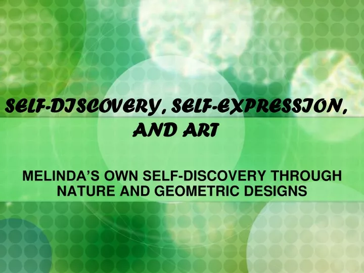 self discovery self expression and art n.
