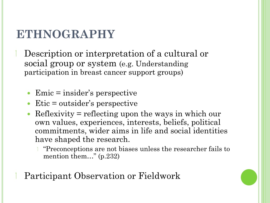 ethnography qualitative research ppt