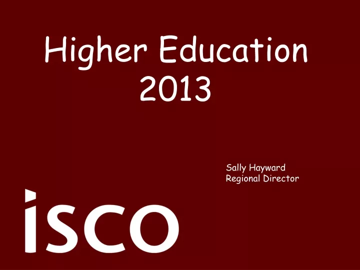 higher education 2013 n.