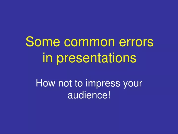 presentation error means