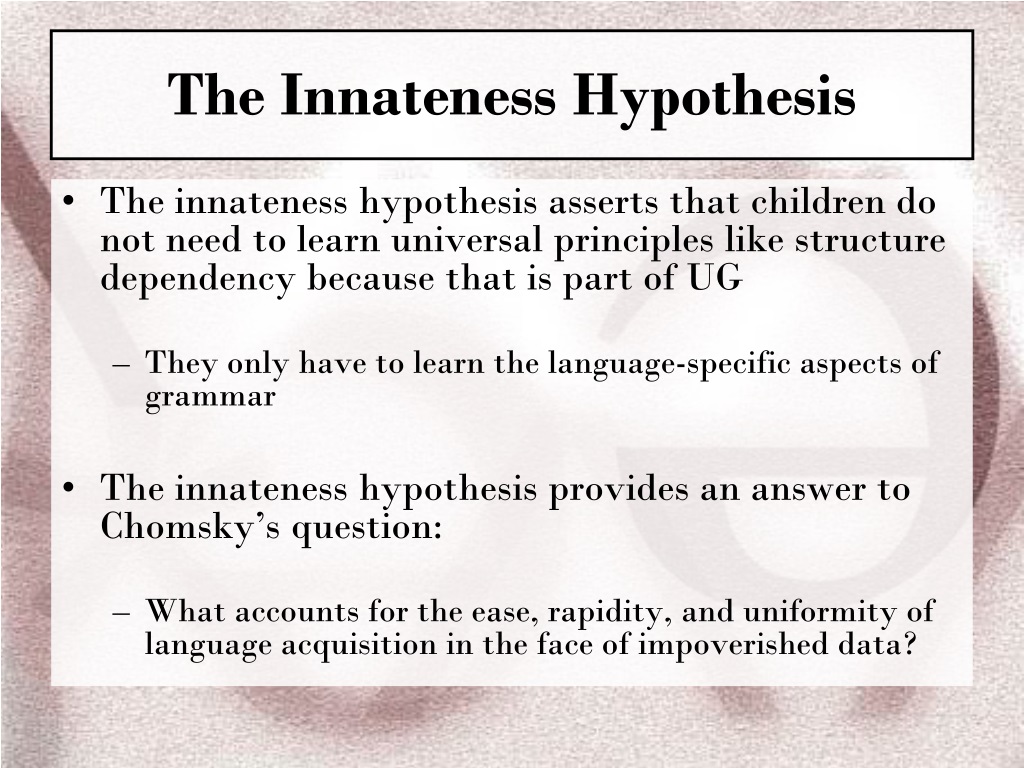 innateness hypothesis