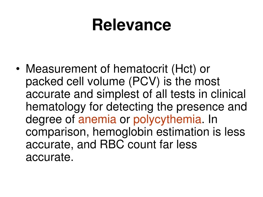 Ppt Determination Of Hematocrit Hct Packed Cell Volume Pcv Powerpoint Presentation Id 5718