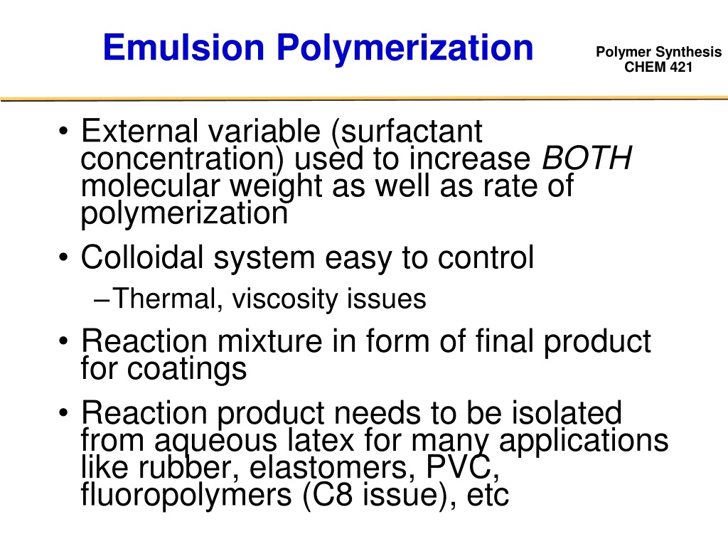 Ppt Emulsion Polymerization Powerpoint Presentation Free Download