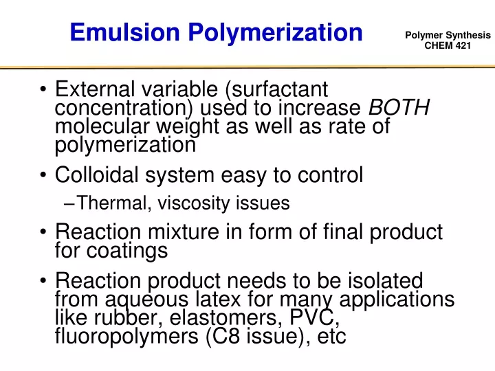 emulsion and suspension polymerization
