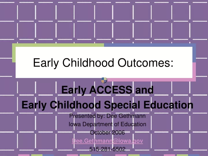 early childhood outcomes n.