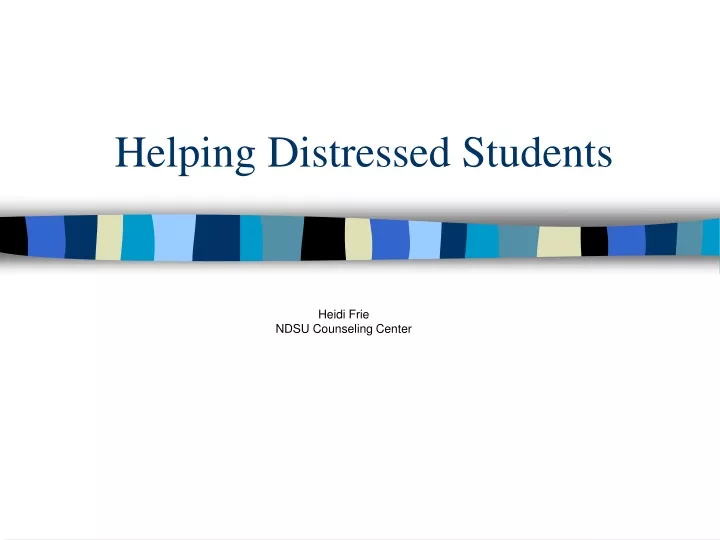 helping distressed students n.