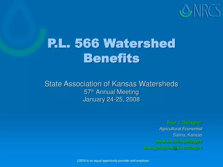 PPT P.L. 566 Watershed Benefits PowerPoint Presentation, free