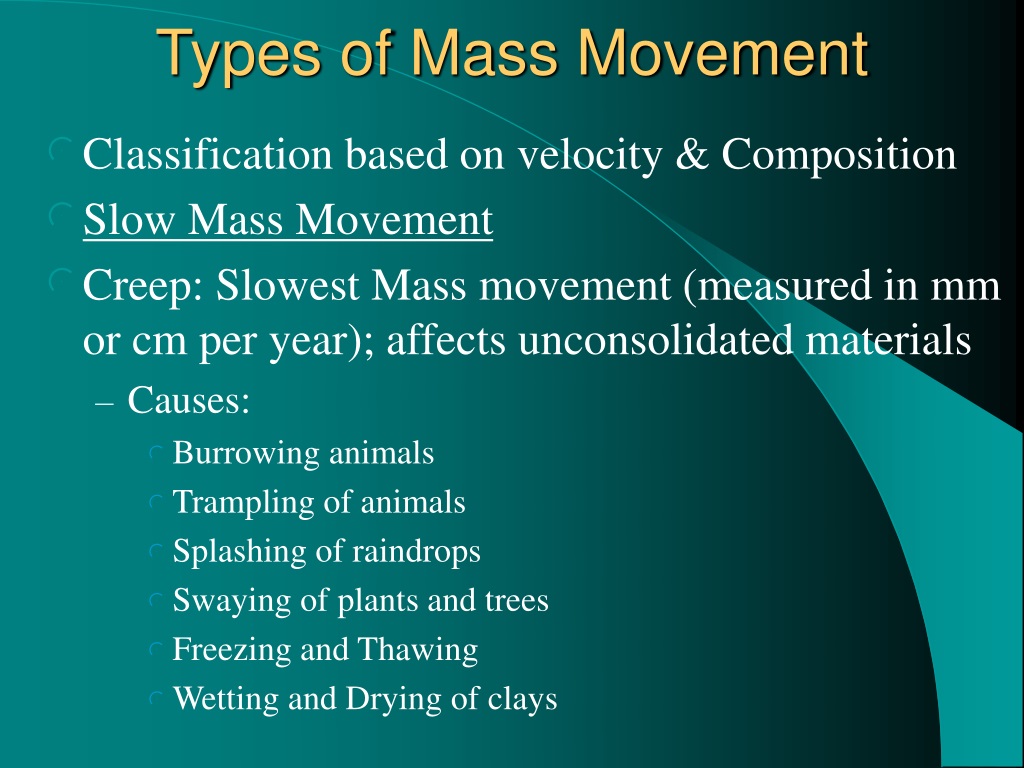 analysis and synthesis of mass movement