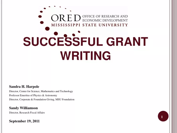 successful grant writing n.