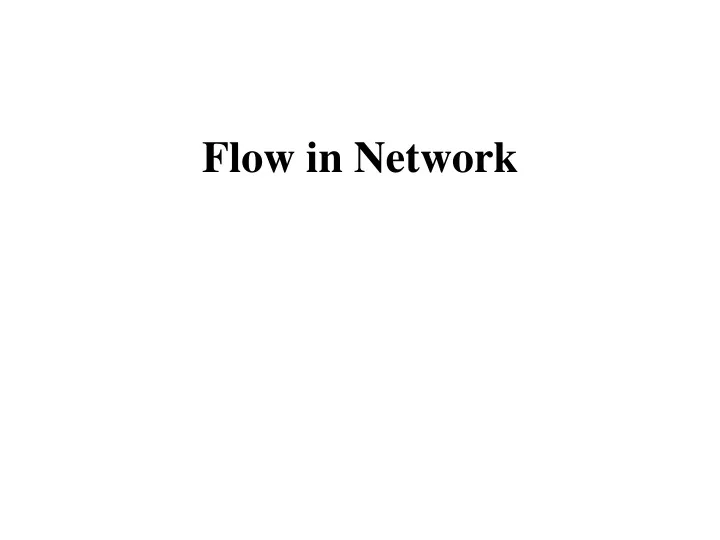 flow in network n.