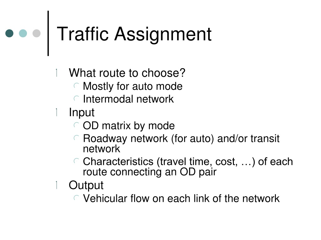 system optimal traffic assignment example