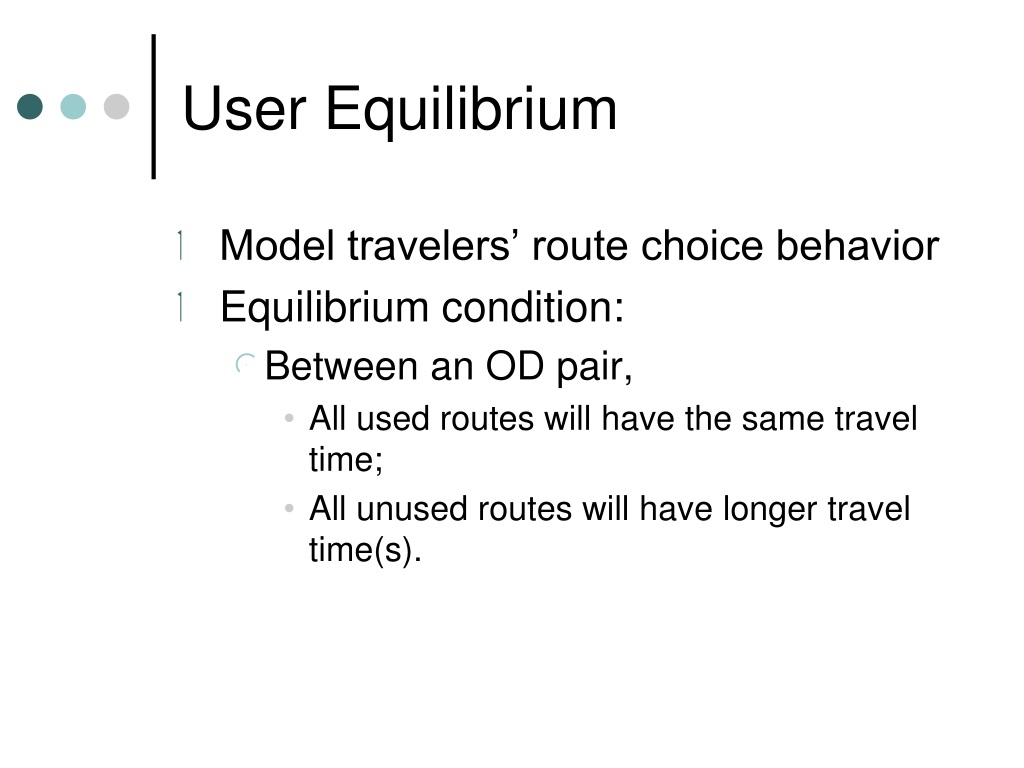 travel equilibrium model