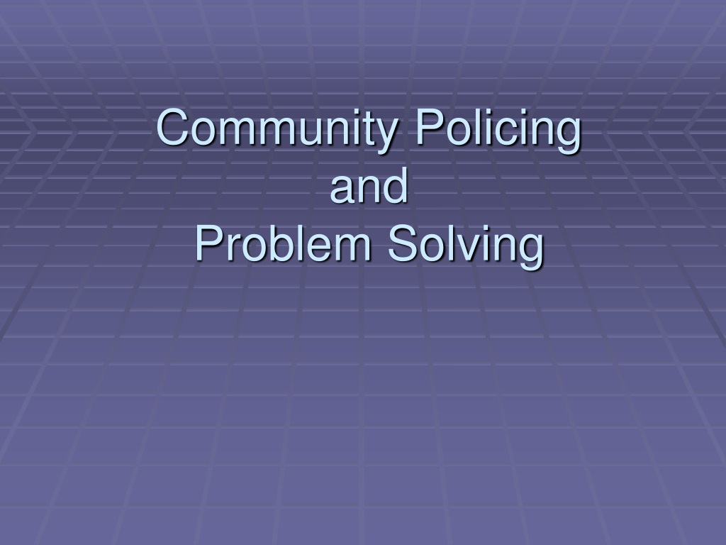 community policing for problem solving