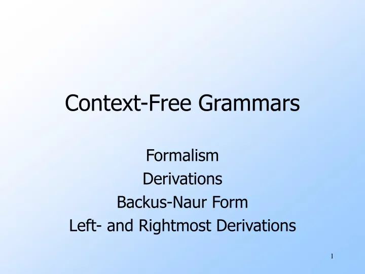 why are context free grammars useful