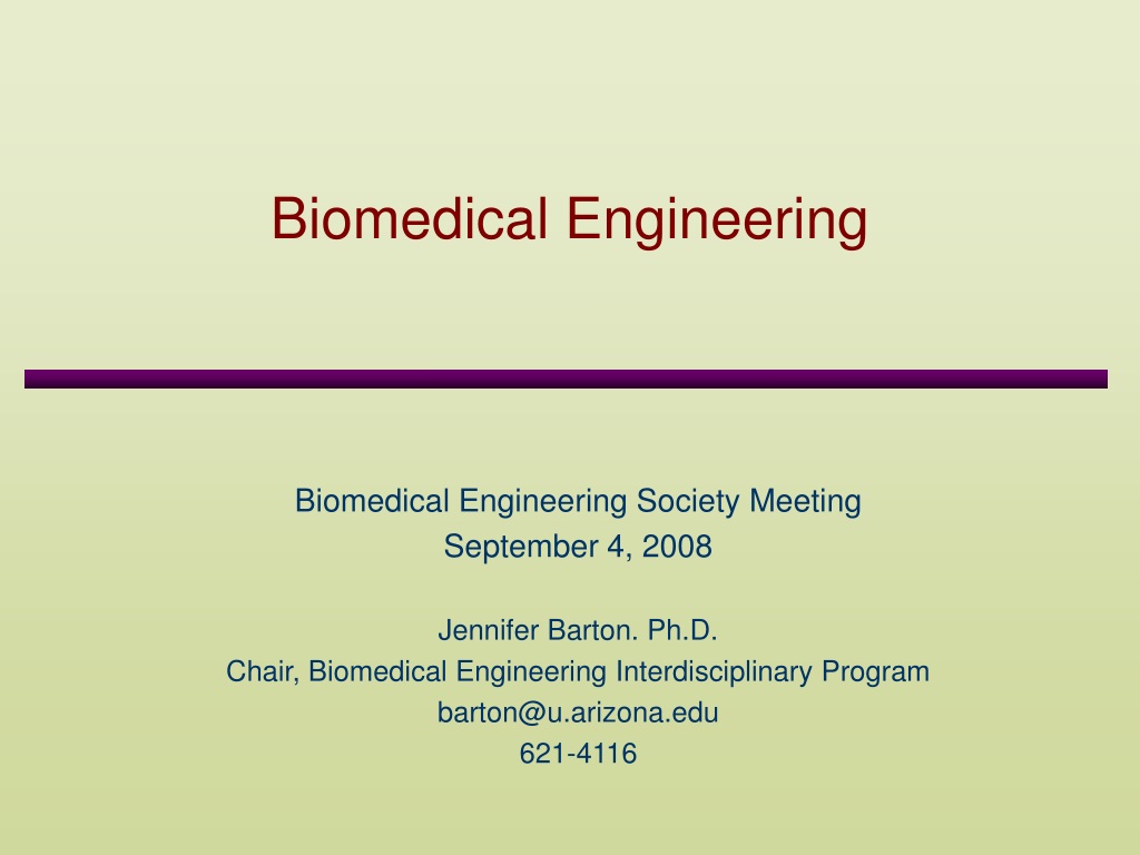 PPT - Biomedical Engineering PowerPoint Presentation, Free Download ...