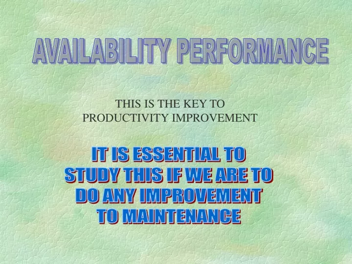 availability performance n.