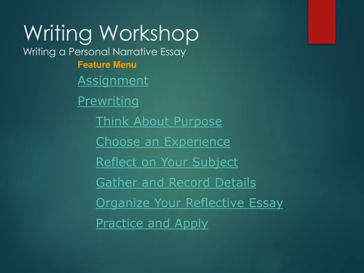 writing a personal narrative essay powerpoint