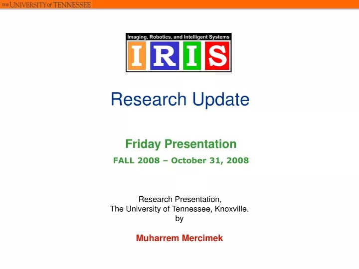 research update presentation