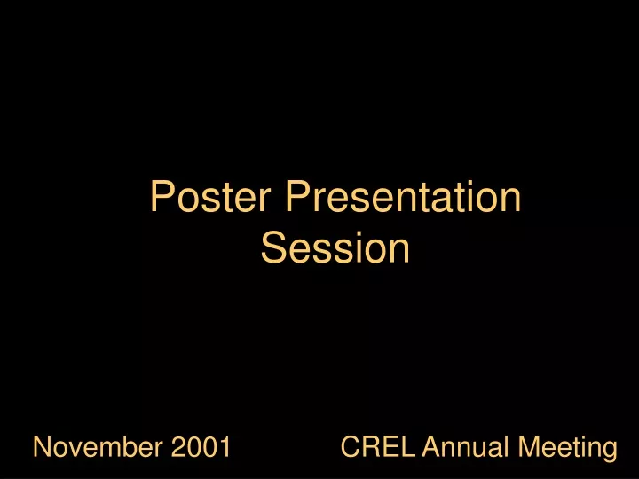 poster presentation session n.