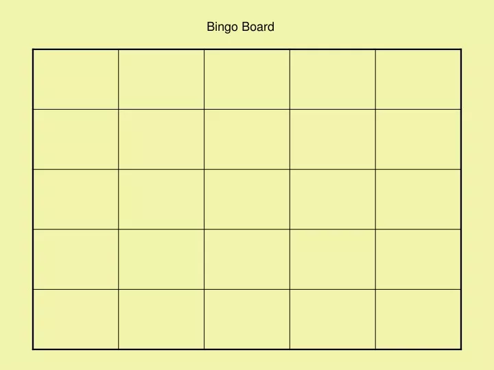 bingo board n.